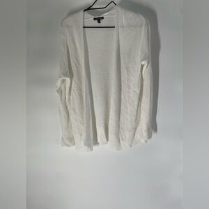 Eileen Fisher White  Knit Organic Cotton Cardigan